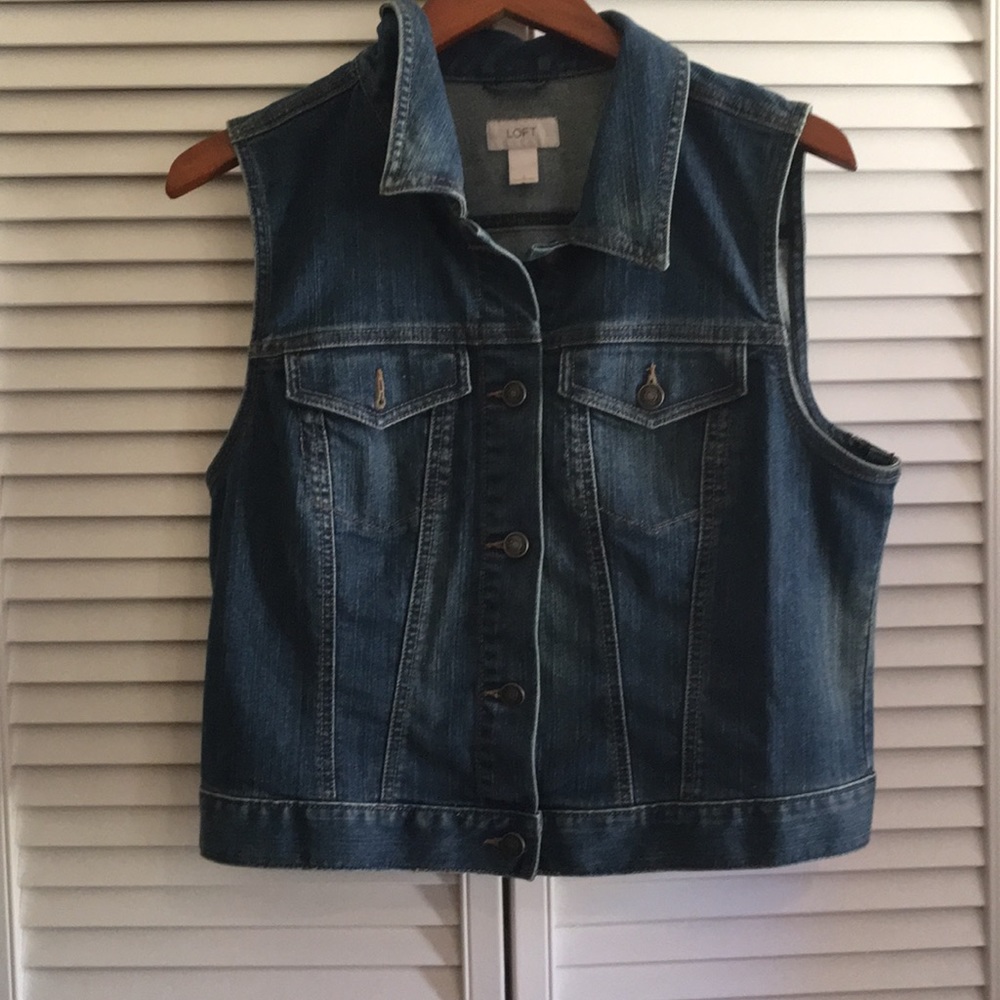 Anne Taylor Loft Denim Vest Jacket